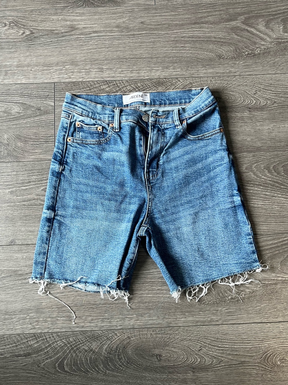 Ardene Blue Denim Shorts (Jorts) - Distressed at the bottom